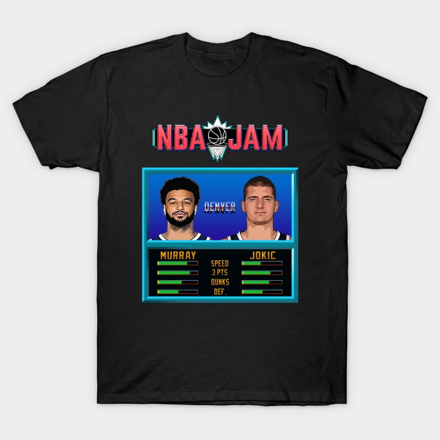 NBA JAM - Denver Basketball T-Shirt by Buff Geeks Art